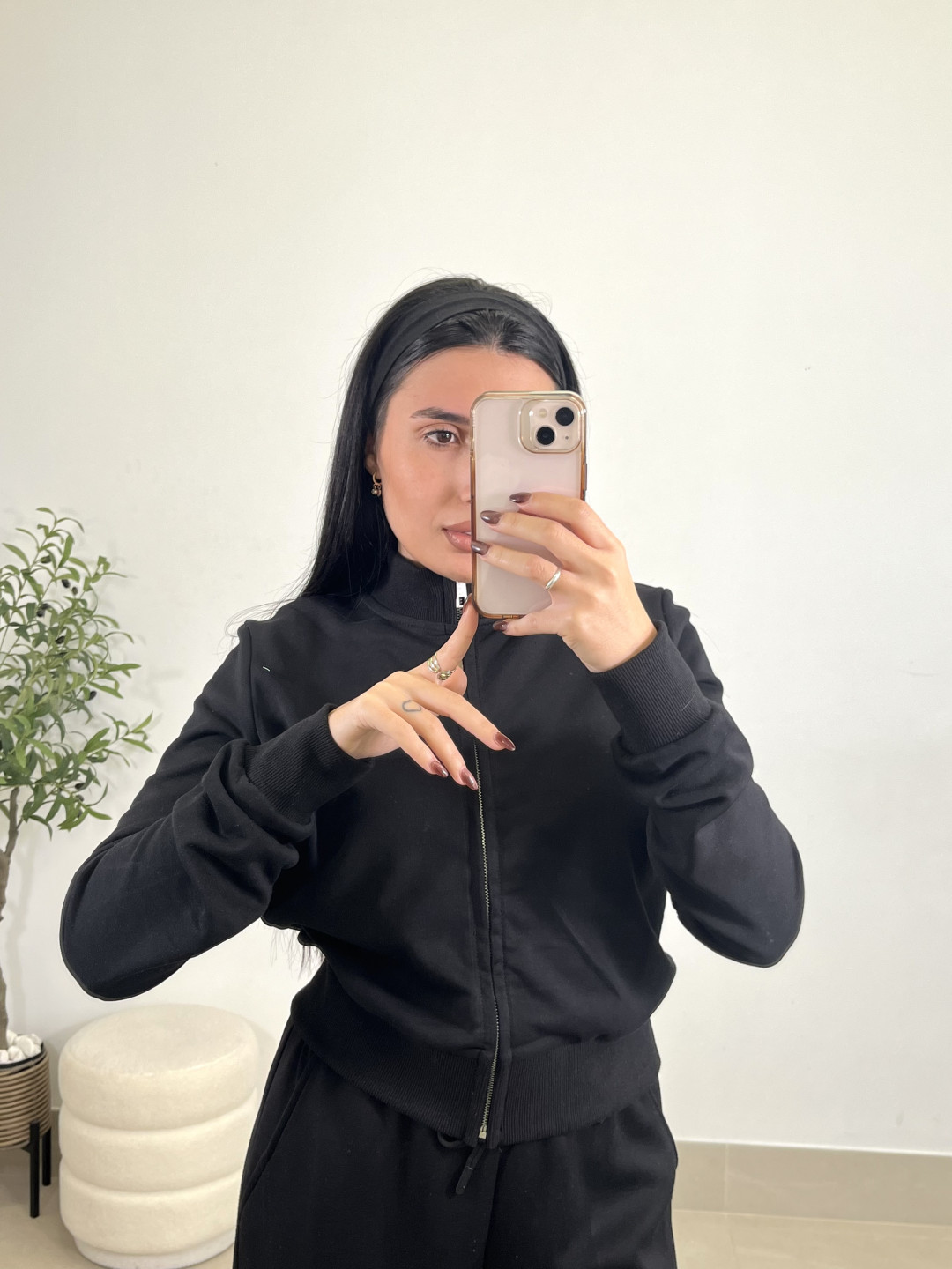 Sudadera cremallera los angeles negro