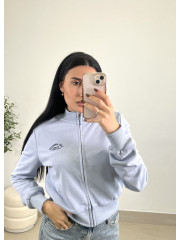 Sudadera cremallera los angeles  celeste
