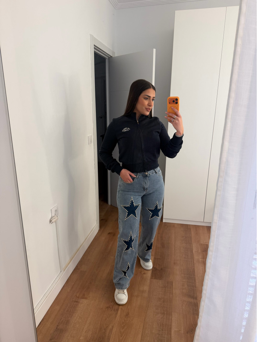 Sudadera cremallera los angeles  azul marino