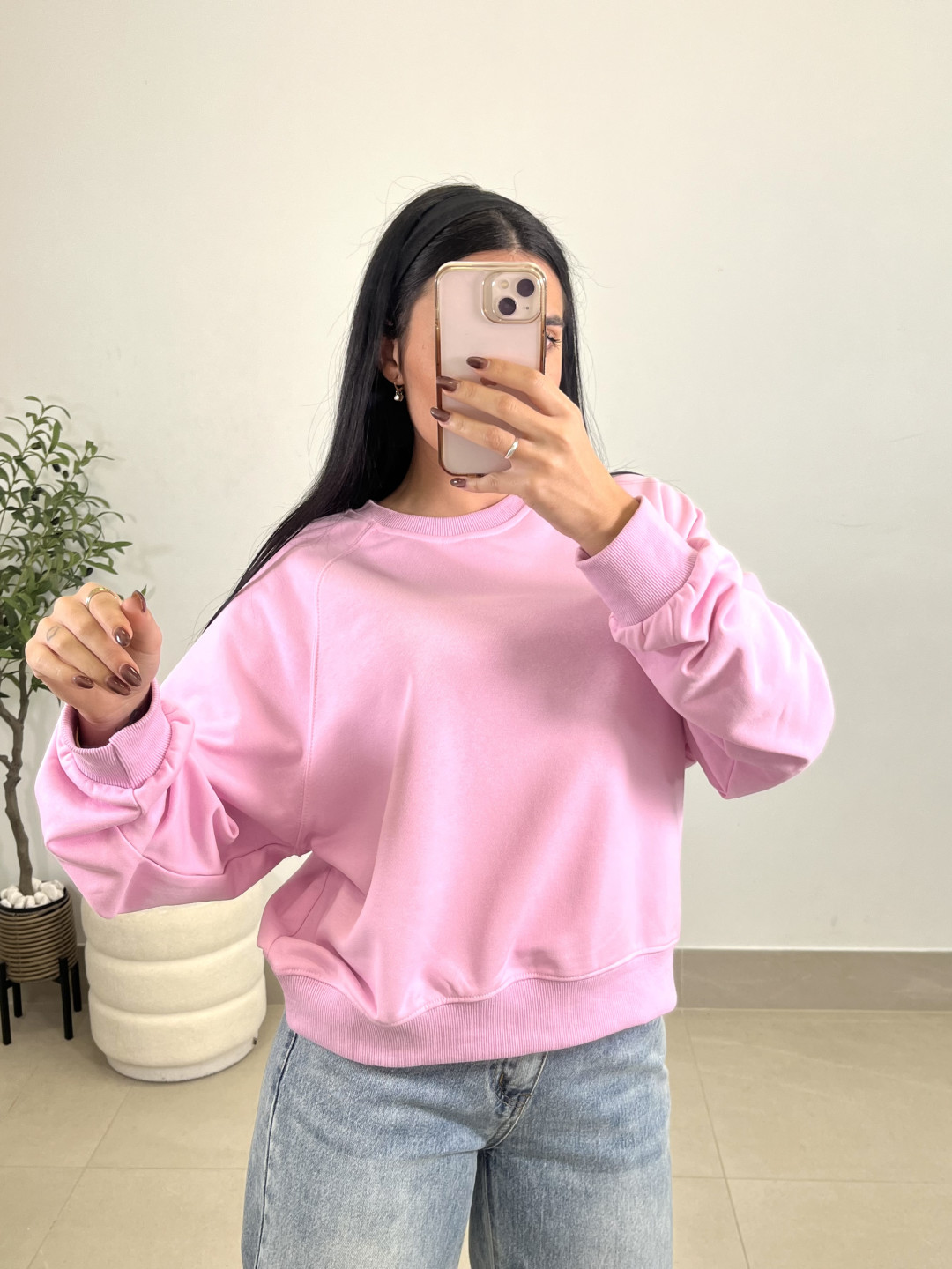 Sudadera basica Minerva rosa