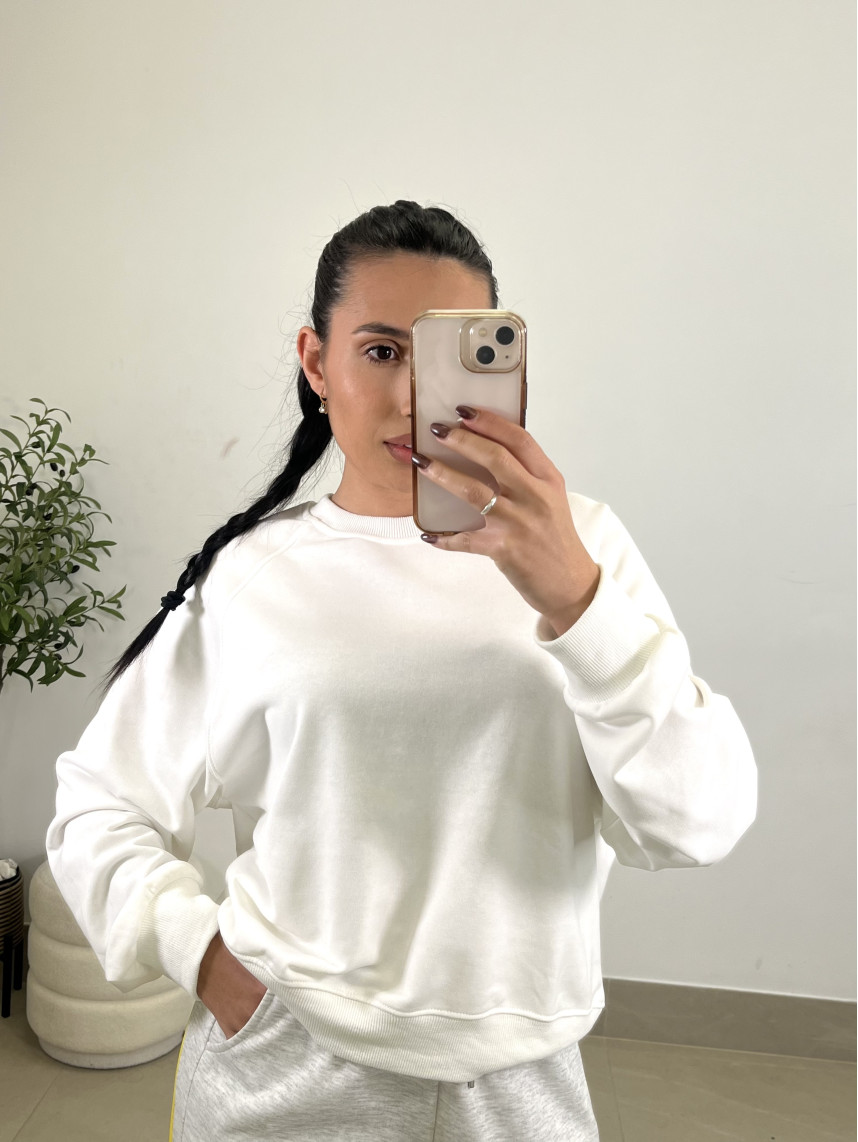 Sudadera basica Minerva blanca