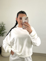 Sudadera basica Minerva blanca