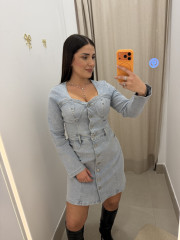 Vestido vaquero escote corazon