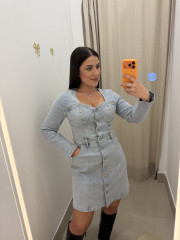 Vestido vaquero escote corazon