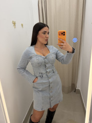 Vestido vaquero escote corazon