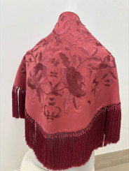 Manton bordado unicolor rosa empolvado oscuro
