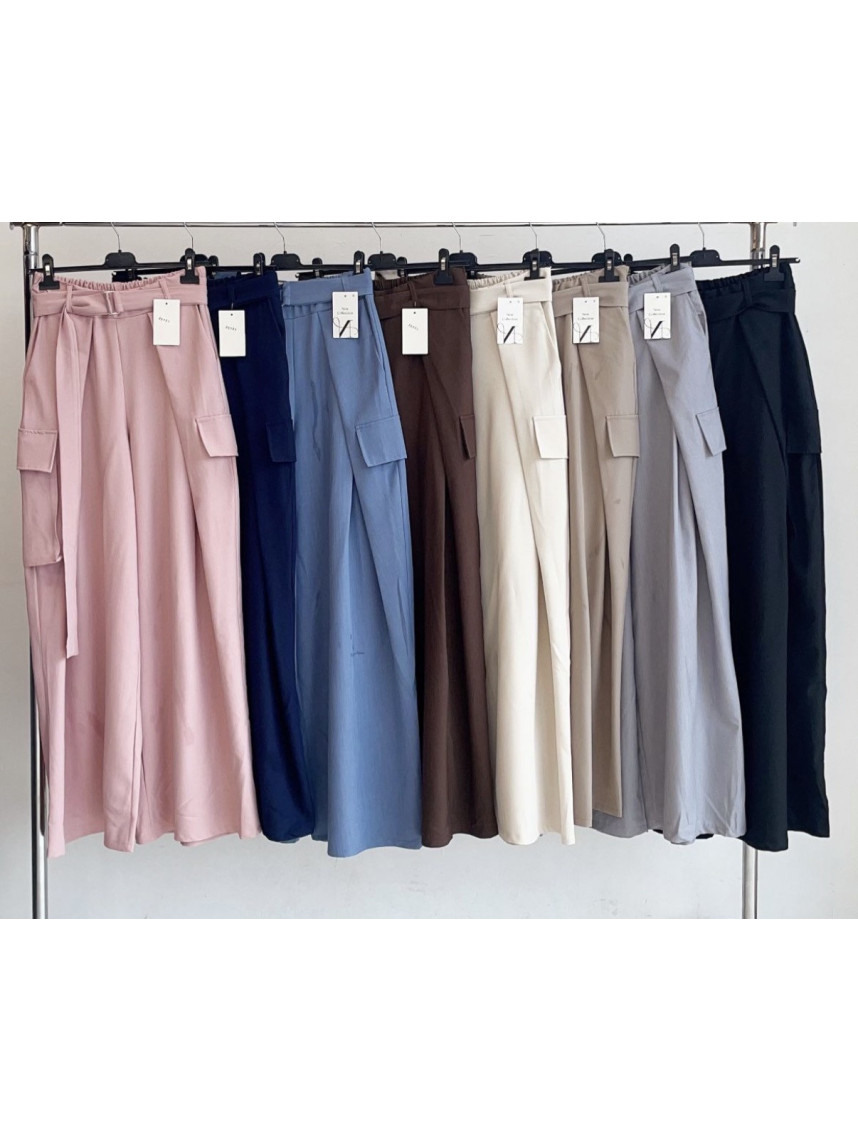 Pantalon pinzas cargo ancho chocolate