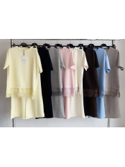 Total look manga corta combinado lencero