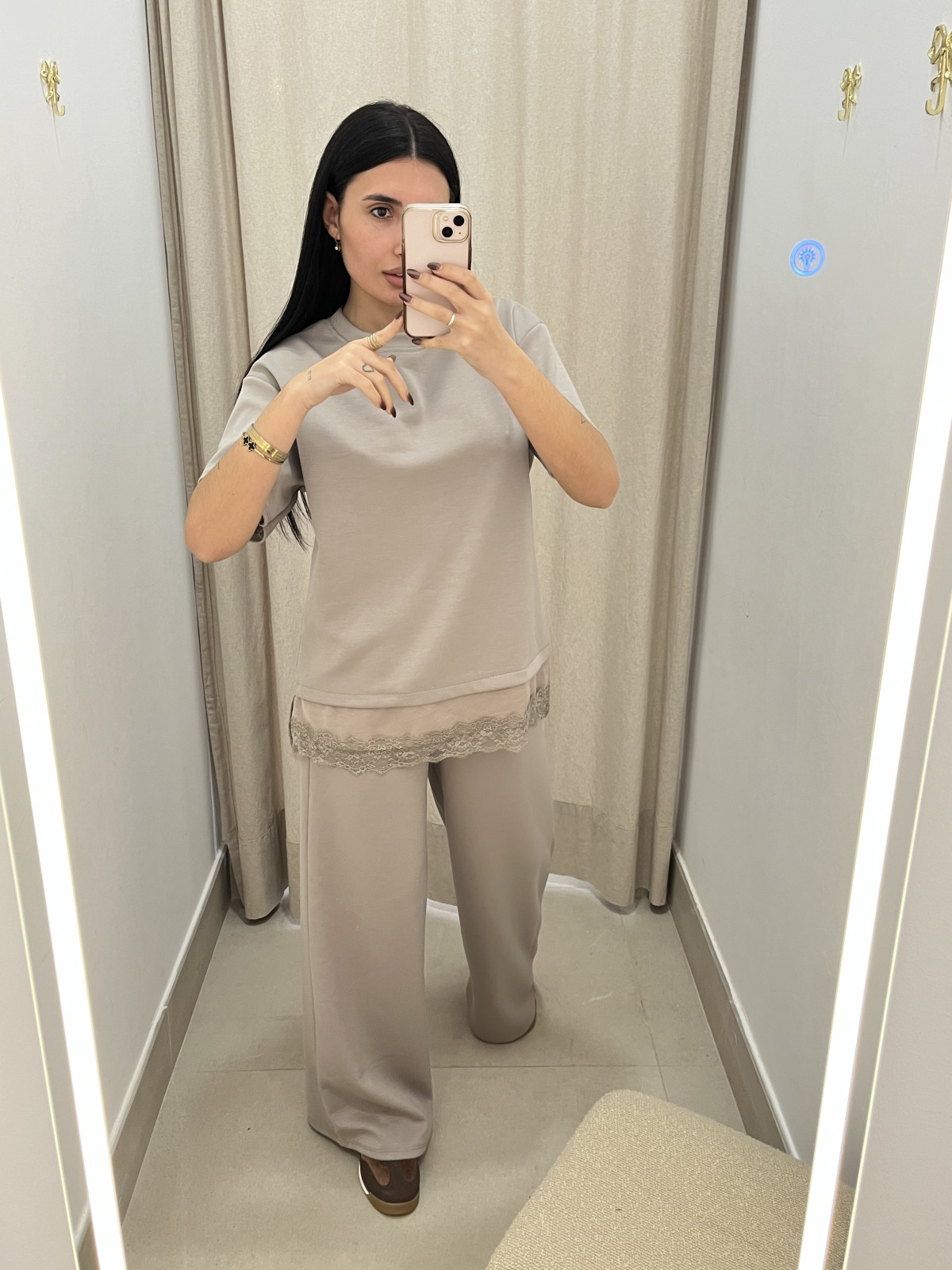 TOTAL LOOK MANGA CORTA COMBINADO LENCERO topo