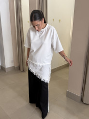 PANTALON RAYA LATERAL ANIMAL PRINT negro