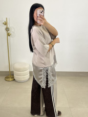 PANTALON RAYA LATERAL ANIMAL PRINT topo