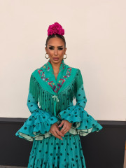 Vestido Coria turquesa con lunar