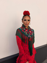 Vestido Sevilla rojo lunar tinto