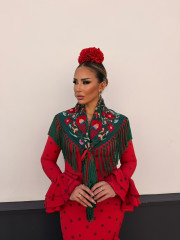 Vestido Sevilla rojo lunar tinto