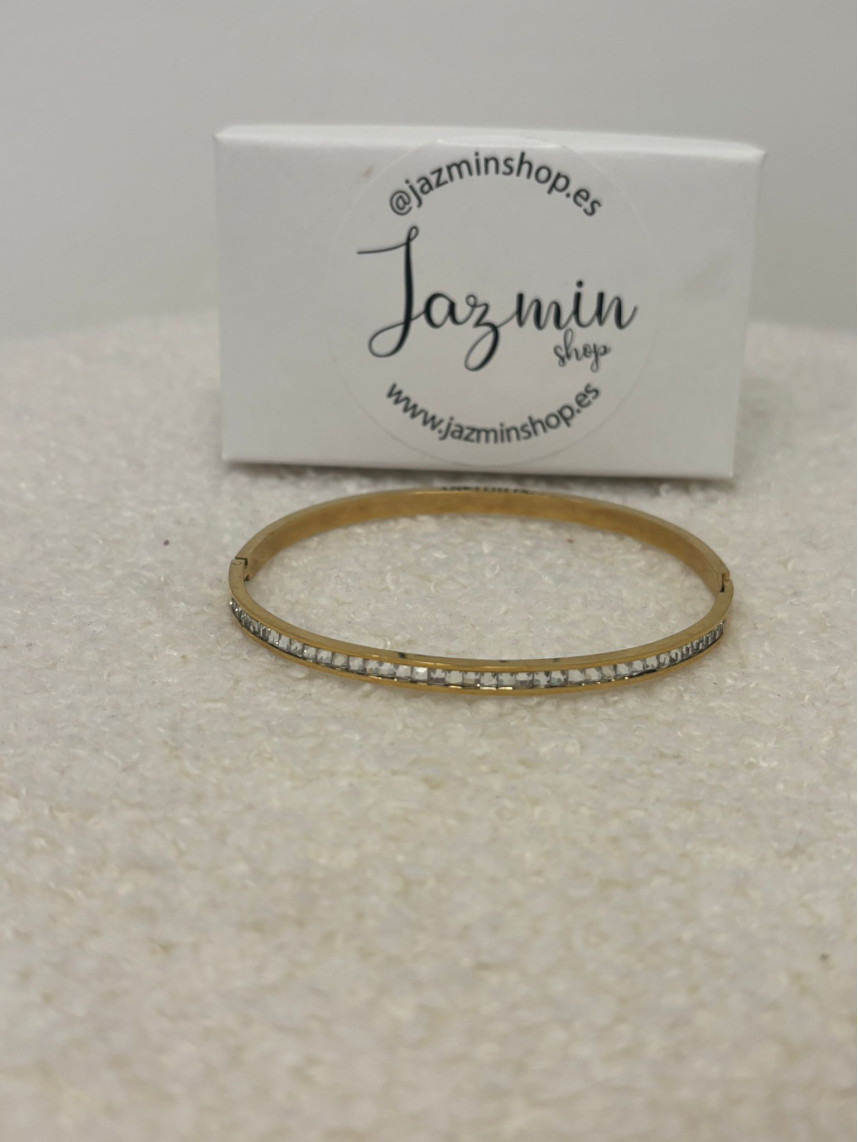 Brazalete dorado detalle circonita