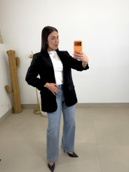 Blazer basica manga fruncida