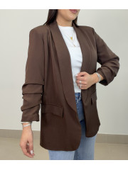 Blazer basica manga fruncida