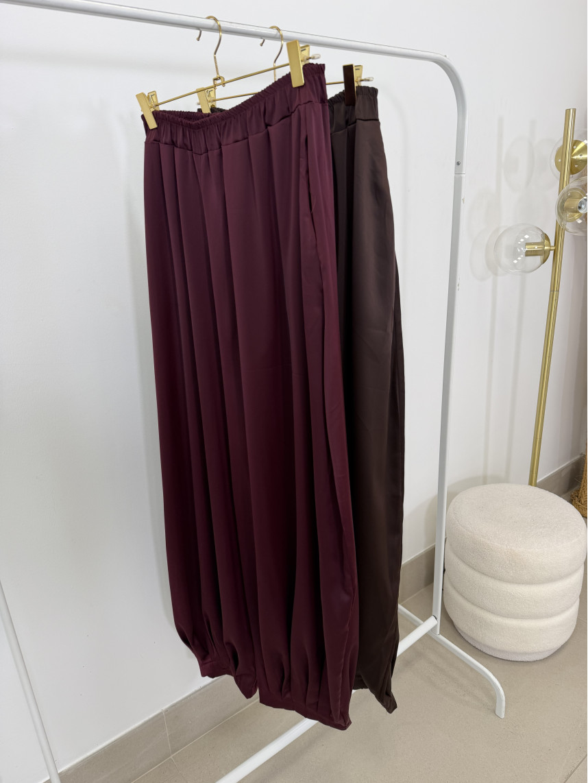 Pantalon globo satinado