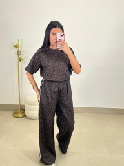 Conjunto animal print marron