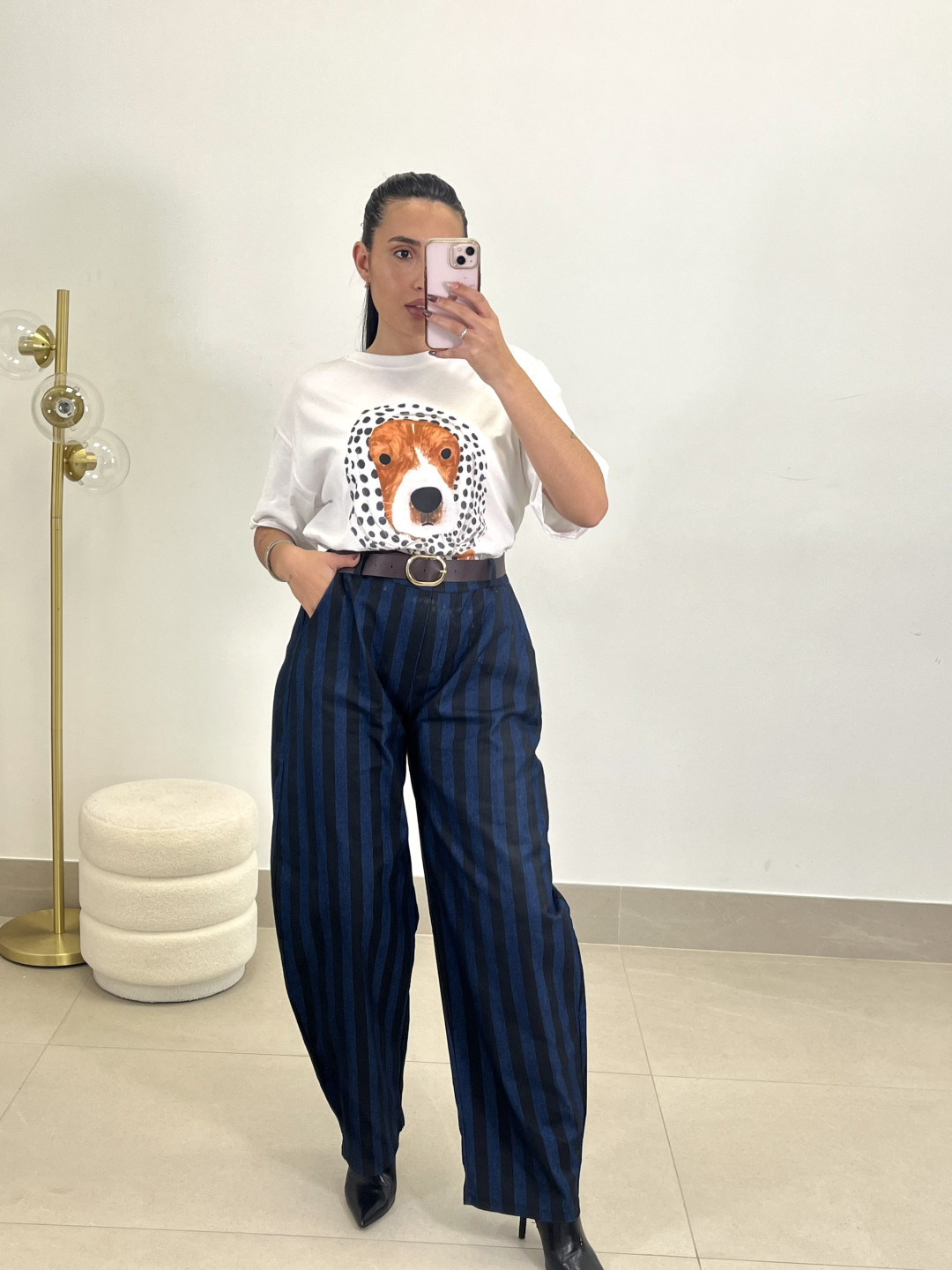 Pantalon rayas tipo balloon