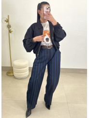 Pantalon rayas tipo balloon