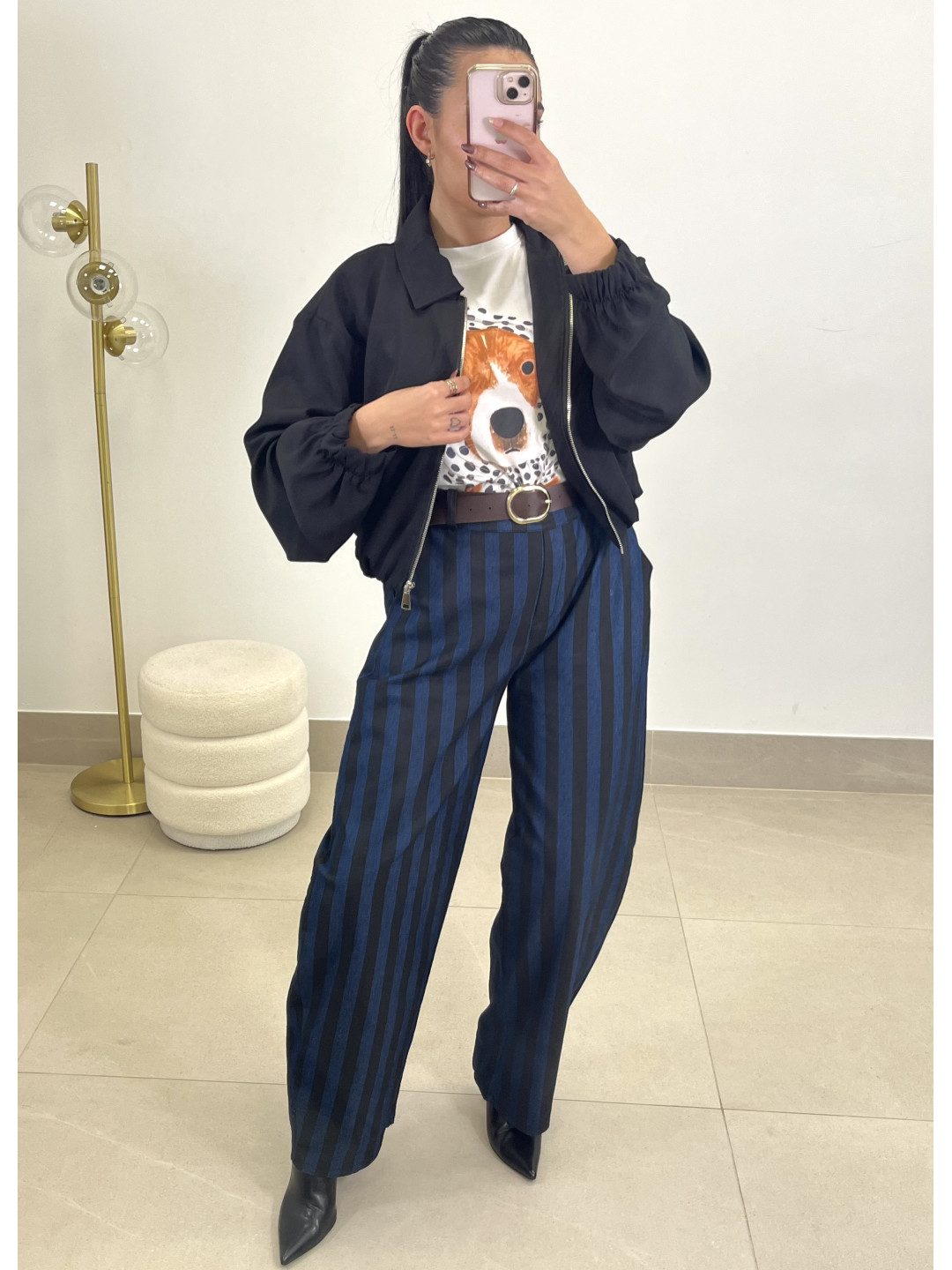 Pantalon rayas tipo balloon