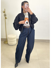 Pantalon rayas tipo balloon