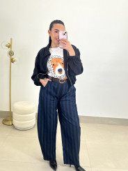 Pantalon rayas tipo balloon