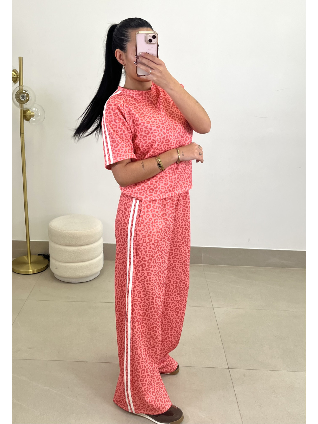 Conjunto animal print rosa