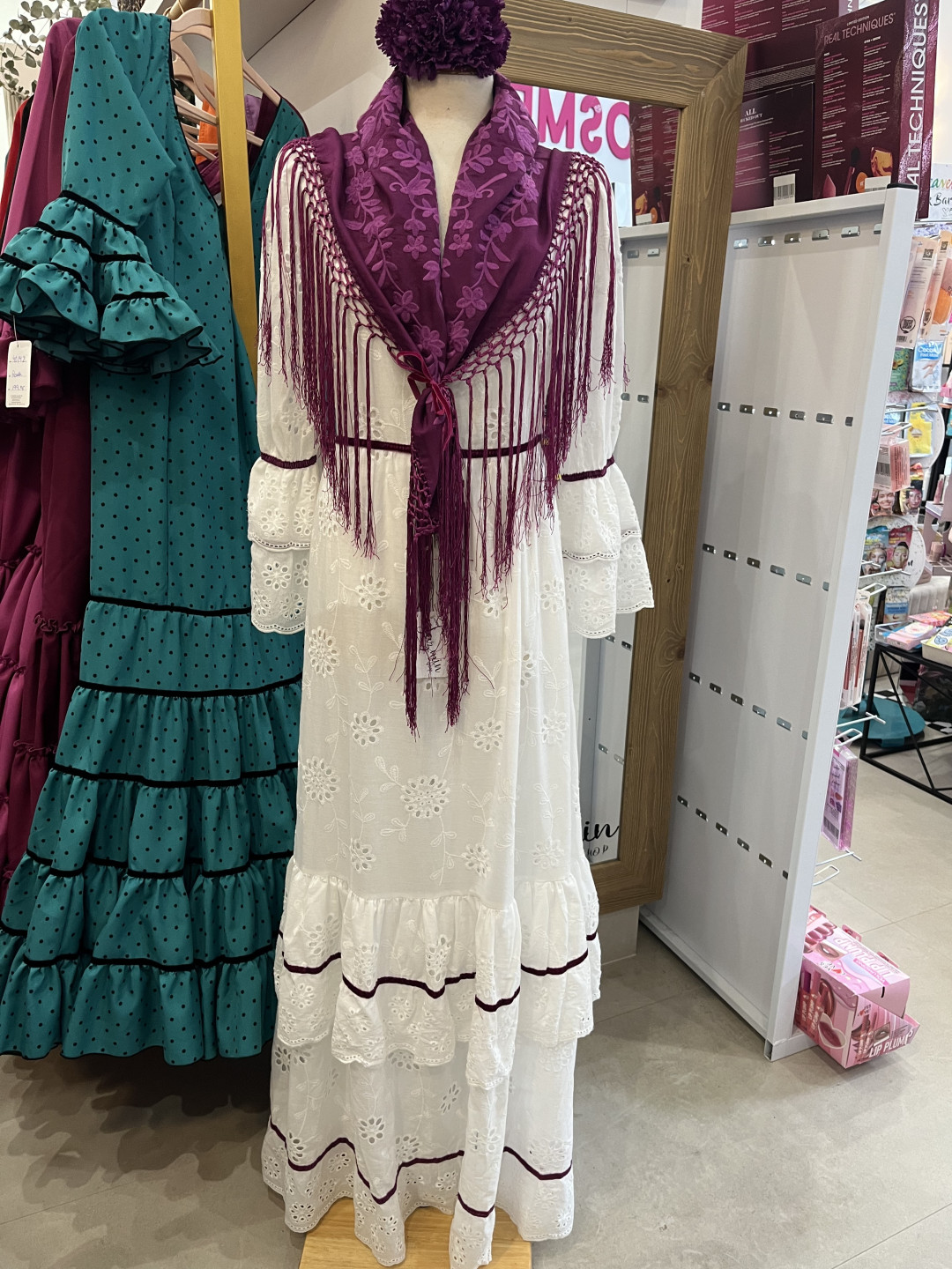 Manton bugambilla bordado liso