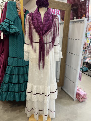 Manton bugambilla bordado liso