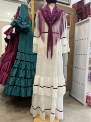 Manton bugambilla bordado liso