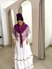 Manton bugambilla bordado liso