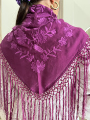 Manton bugambilla bordado liso