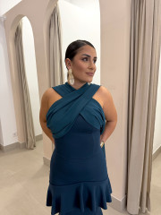 Vestido gala petroleo