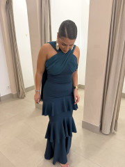 Vestido gala petroleo