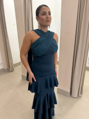 Vestido gala petroleo