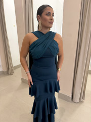 Vestido gala petroleo