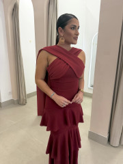 vestido gala rojo