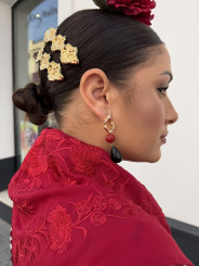 peina brocada triple dorada grande