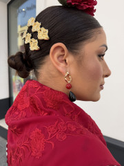 peina brocada triple dorada grande