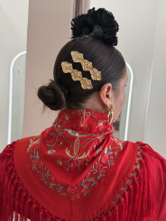 peina brocada triple dorada grande