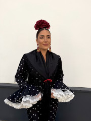 Vestido Abril negro con lunar blanco