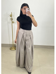 Pantalon pinzas barrel topo