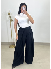 Pantalon pinzas barrel negro