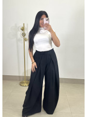 Pantalon pinzas barrel negro