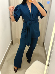 Conjunto Marzo manga corta petroleo