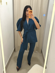 Conjunto Marzo manga corta petroleo