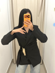 Blazer cruzada estructura negra
