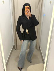 Blazer cruzada estructura negra